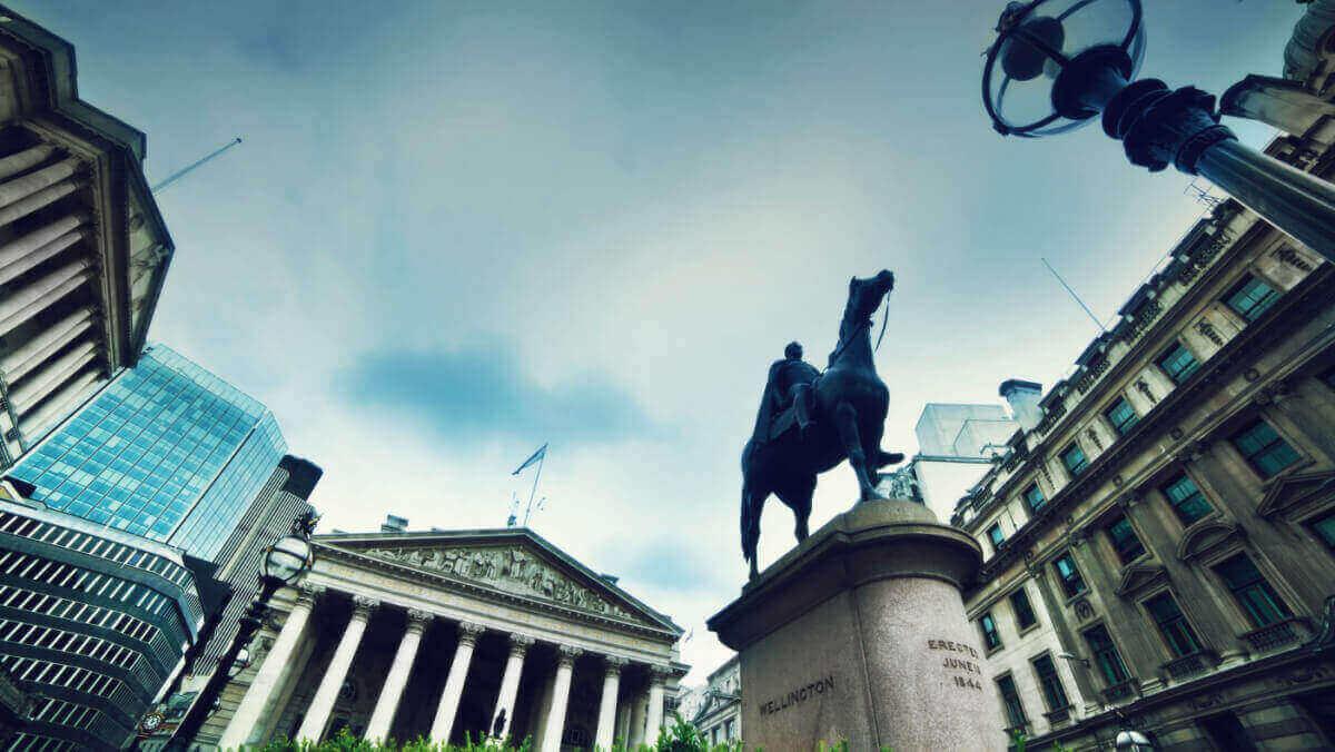 Bank England Royal Exchange Wellington Statue