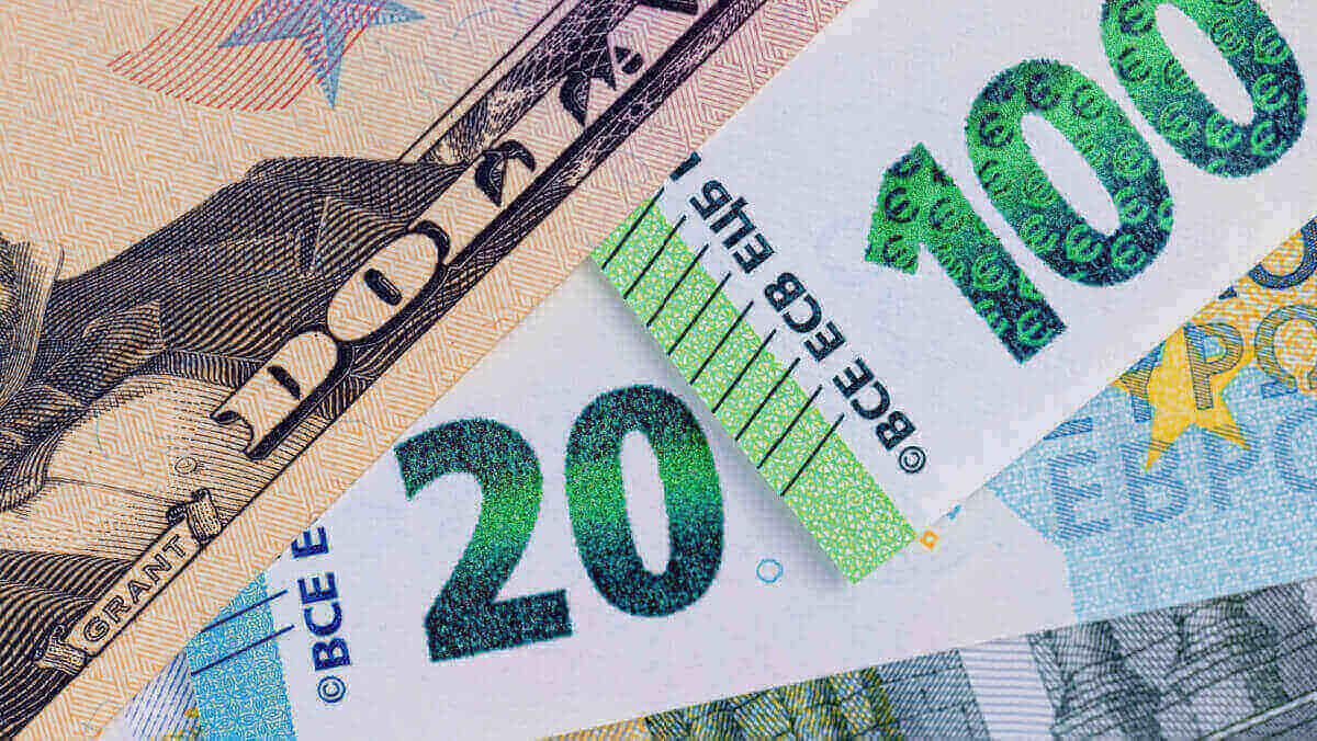 Details of American money close-up